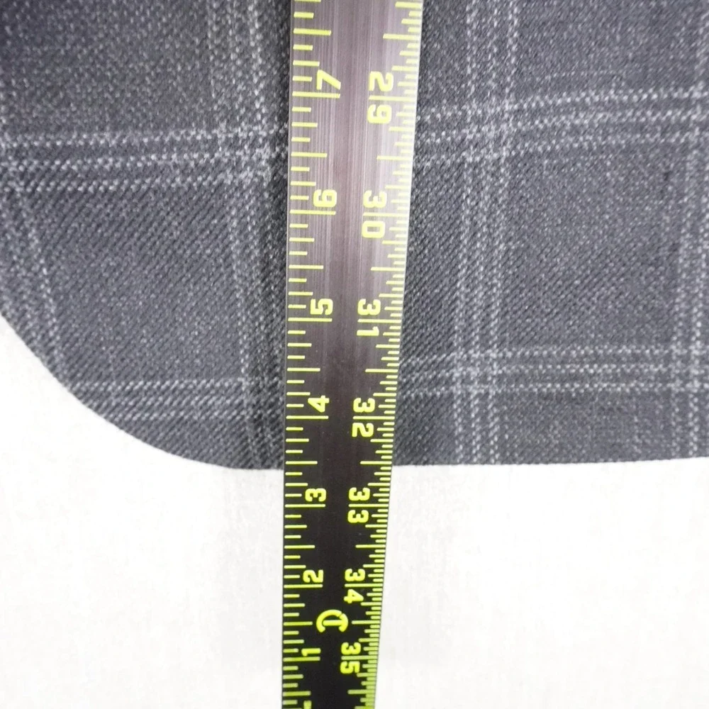 Stafford Mens 52R Classic Fit Sport Coat Merino Wool Glen Plaid Black Blazer - Picture 3 of 12